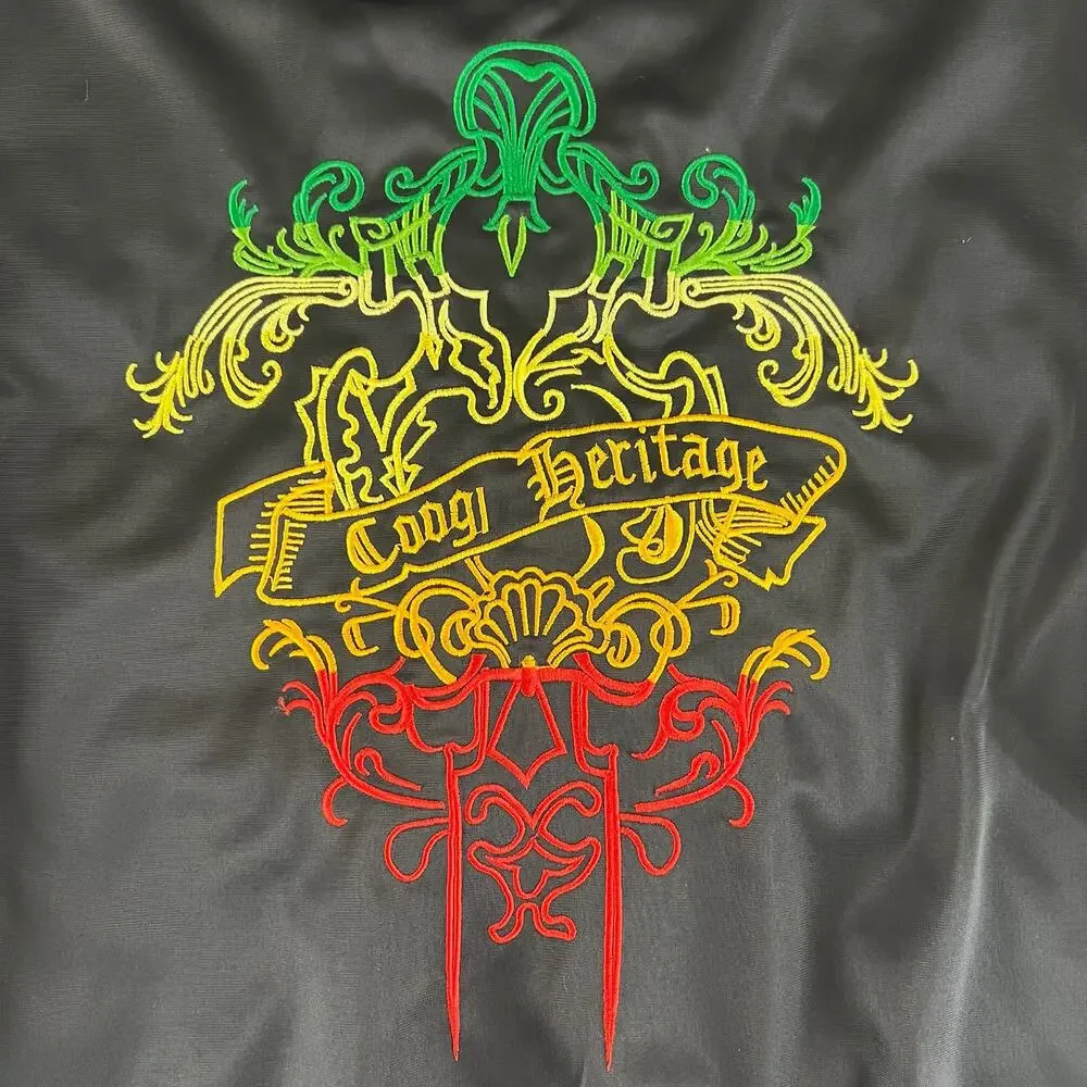 Vintage Coogi Heritage Track Jacket 3XL Big Logo Hip Hop Y2K Rasta Stripe Zip Up - Picture 6 of 15